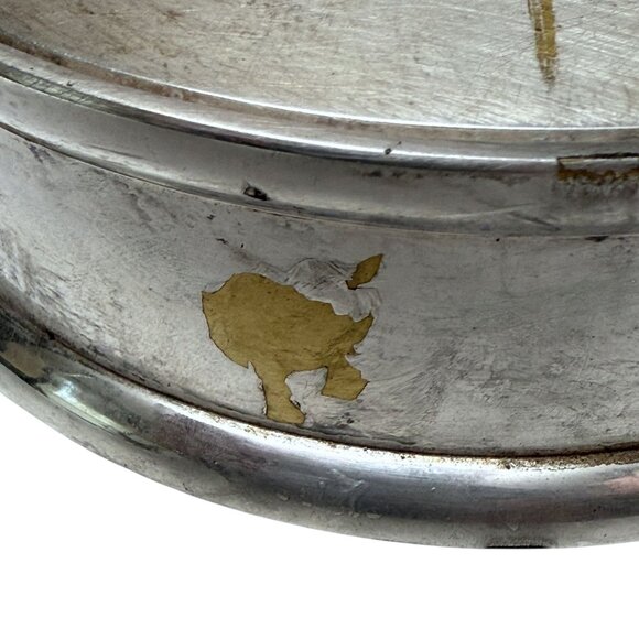 BANANA REPUBLIC Round Metal Box w/ Lid Trinket Box Silvertone - Picture 7 of 11